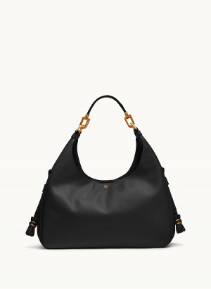 Black Donna Karan Bellerose Hobo Bag | MY_DK90853