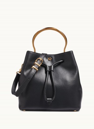 Black Donna Karan Lawrence Bucket Satchel | MY_DK43983