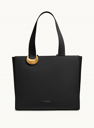 Black / Gold Donna Karan Hewlett Tote Bag | MY_DK32353