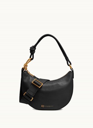 Black / Gold Donna Karan Roslyn Small Hobo Bag | MY_DK39141