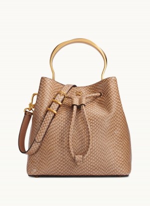 Brown Donna Karan Lawrence Bucket Satchel | MY_DK59479