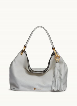 White Donna Karan Glenwood Shoulder Bag | MY_DK68525