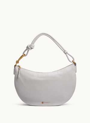 White Donna Karan Roslyn Large Hobo Bag | MY_DK52993