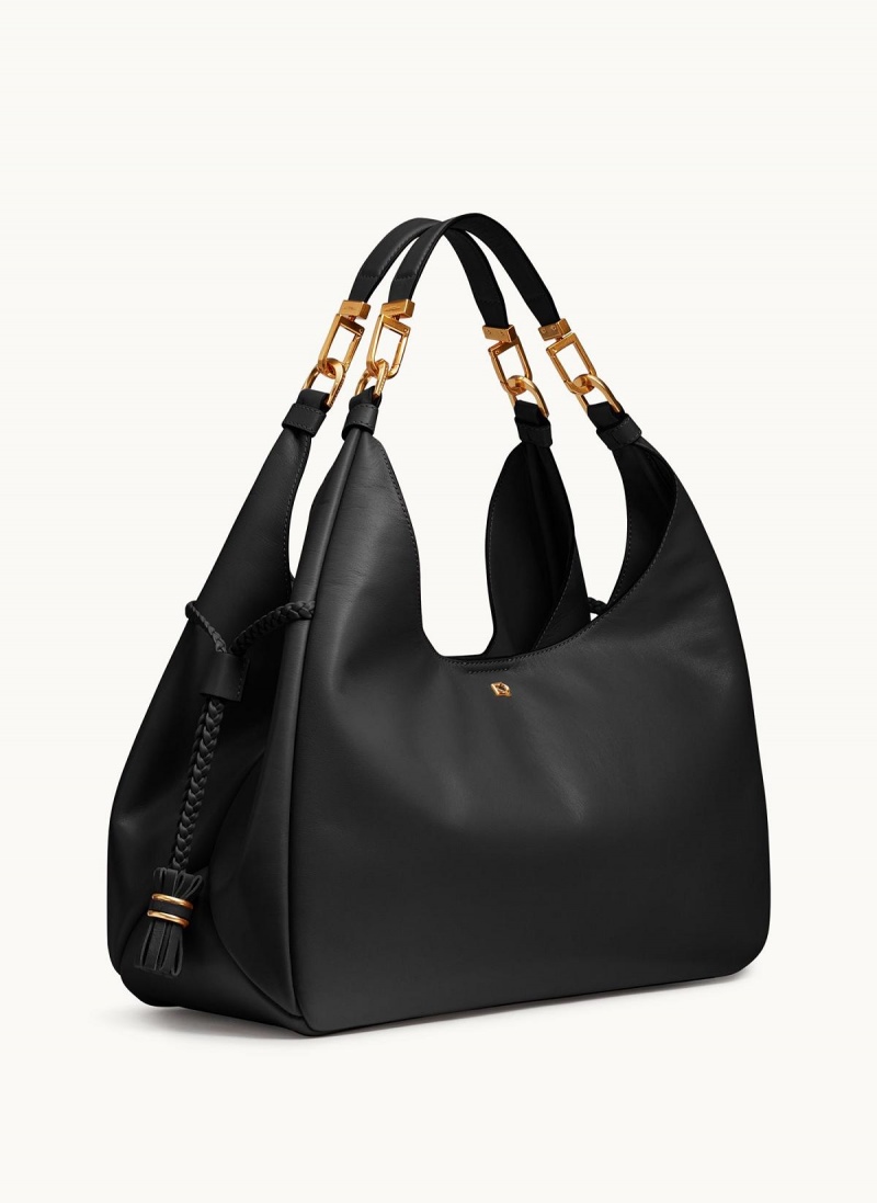 Black Donna Karan Bellerose Hobo Bag | MY_DK90853