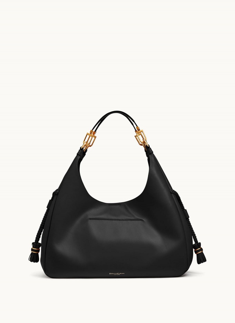 Black Donna Karan Bellerose Hobo Bag | MY_DK90853