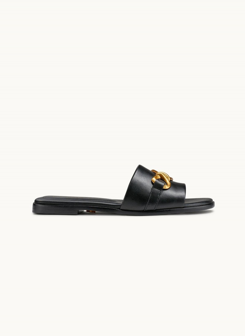 Black Donna Karan Haylen Flat Sandals | MY_DK85089