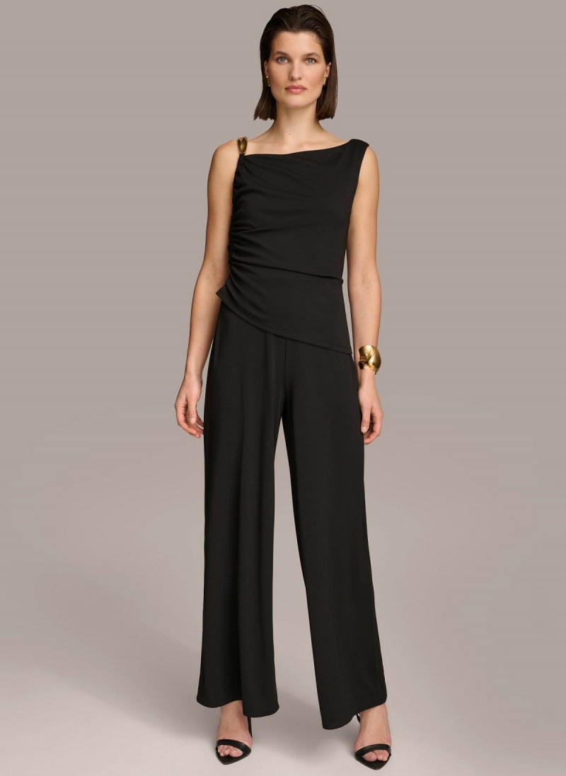 Black Donna Karan Jumpsuit With Hardware Jumpsuit | MY_DK26958