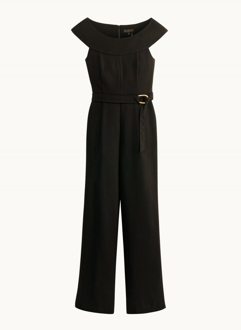 Black Donna Karan Jumpsuit With Hardware Belt Jumpsuit | MY_DK23733