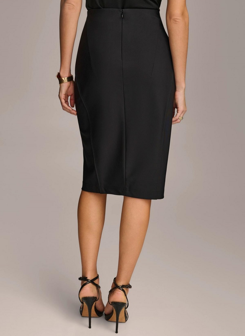 Black Donna Karan Midi Pencil Skirt | MY_DK93570