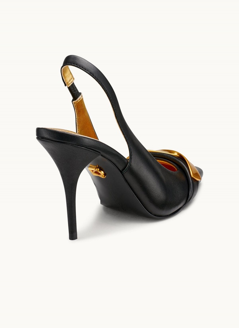 Black Donna Karan Sayer Slingback Heels | MY_DK21431