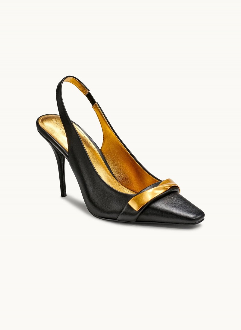 Black Donna Karan Sayer Slingback Heels | MY_DK21431