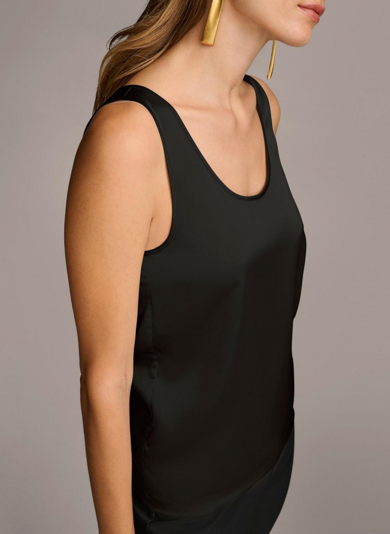 Black Donna Karan Sleeveless Shell Sweaters and Tops | MY_DK51223