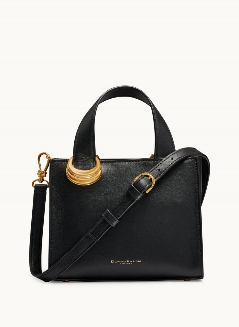 Black / Gold Donna Karan Hewlett Crossbody Bag | MY_DK48084