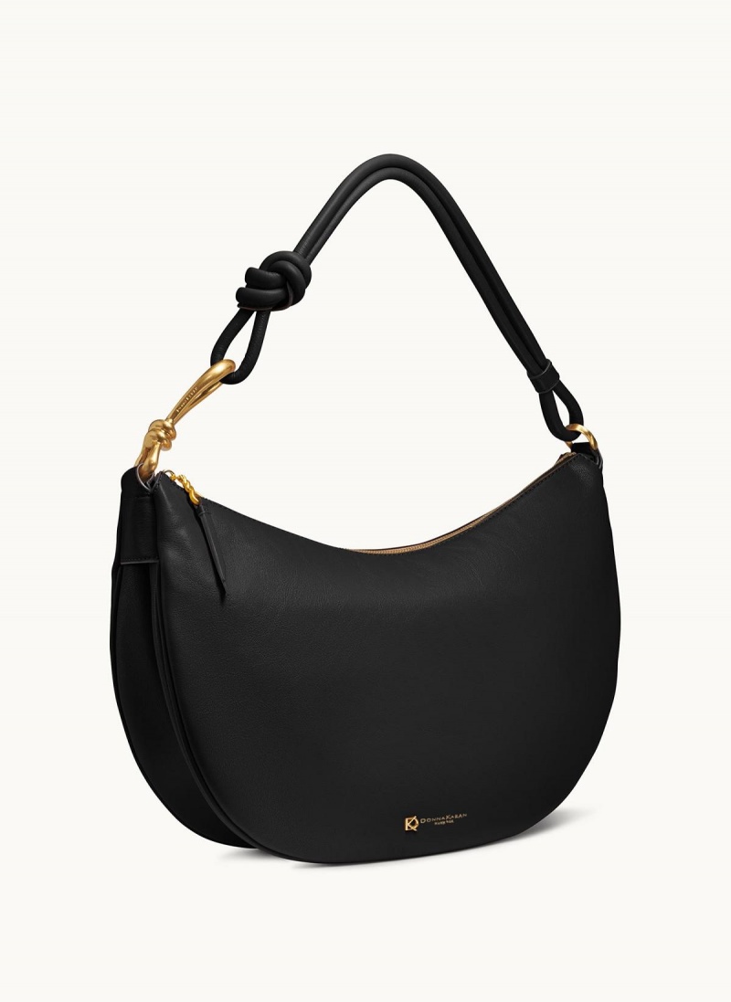 Black / Gold Donna Karan Roslyn Large Hobo Bag | MY_DK45606