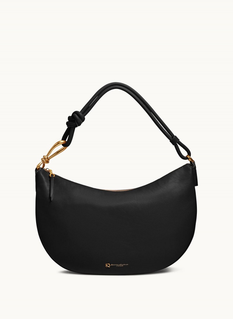 Black / Gold Donna Karan Roslyn Large Hobo Bag | MY_DK45606