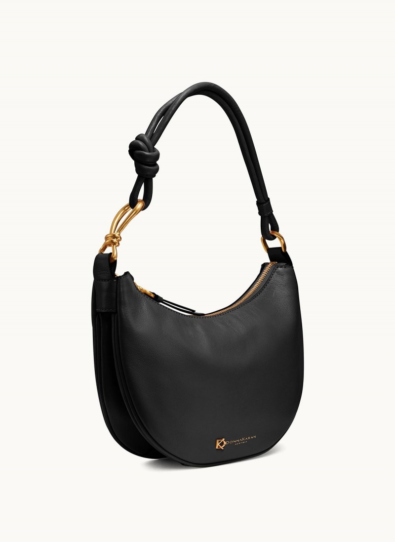 Black / Gold Donna Karan Roslyn Small Hobo Bag | MY_DK39141