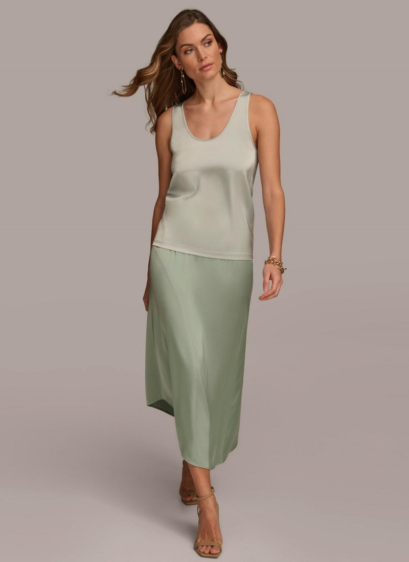 Blue Donna Karan Scoop Neck Tank Skirt | MY_DK98944