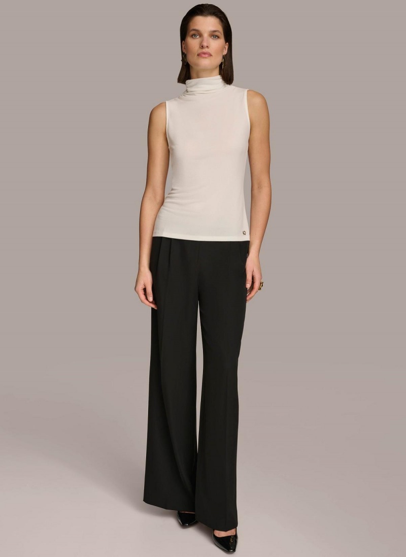 Cream Donna Karan Mockneck Sweaters and Tops | MY_DK57463