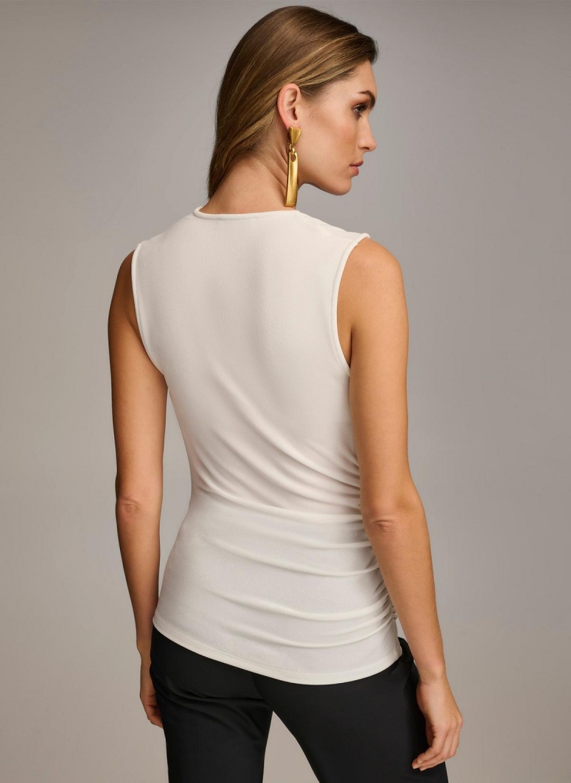 Cream Donna Karan Shoulder Hardware Sweaters and Tops | MY_DK96992