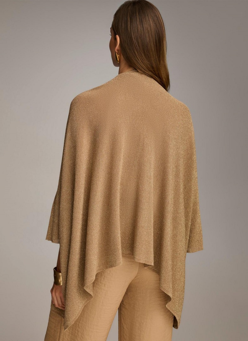 Gold Donna Karan Lurex Cardigan Sweaters and Tops | MY_DK79566