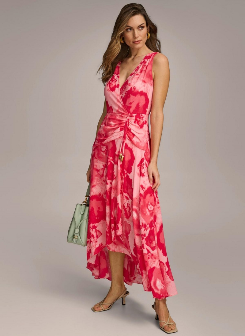 Pink Donna Karan Floral Midi Dress | MY_DK69848