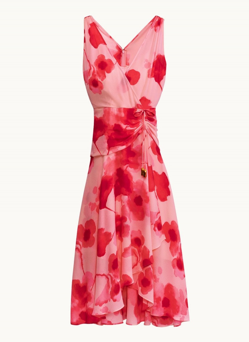 Pink Donna Karan Floral Midi Dress | MY_DK69848