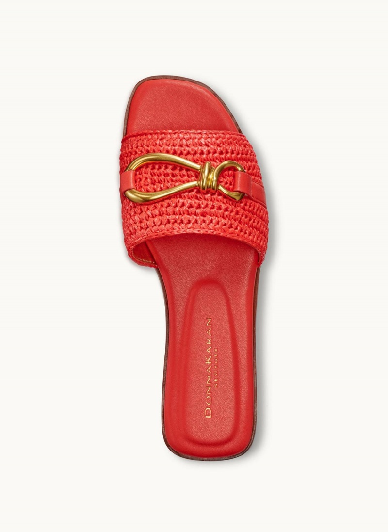 Red Donna Karan Haylen Flat Sandals | MY_DK92153