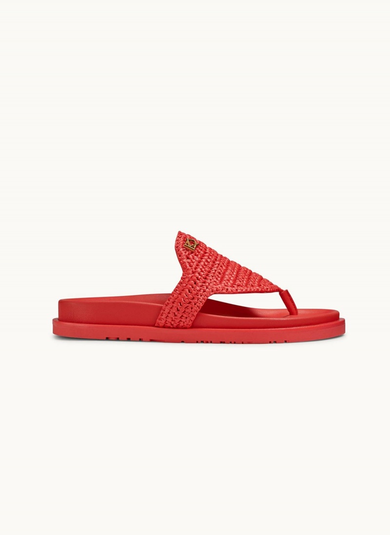 Red Donna Karan Hira Flat Sandals | MY_DK59616