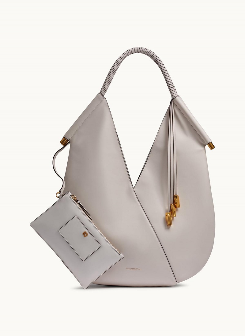 White Donna Karan Baldwin Large Shoulder Bag | MY_DK21403