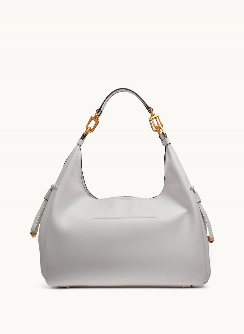 White Donna Karan Bellerose Hobo Bag | MY_DK52740