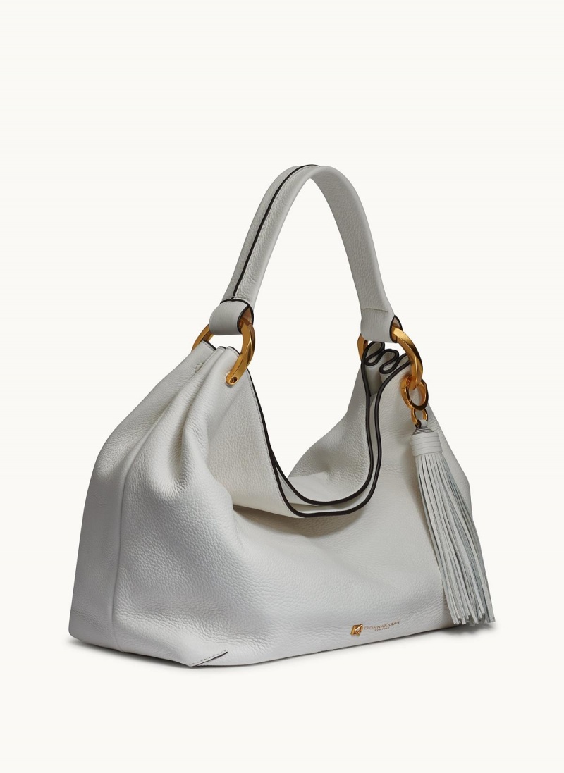 White Donna Karan Glenwood Shoulder Bag | MY_DK68525