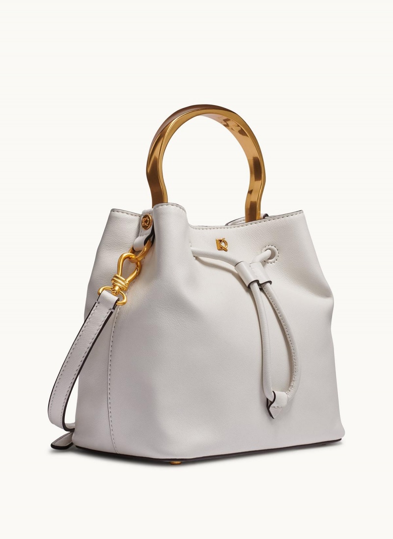 White Donna Karan Lawrence Bucket Satchel | MY_DK87629