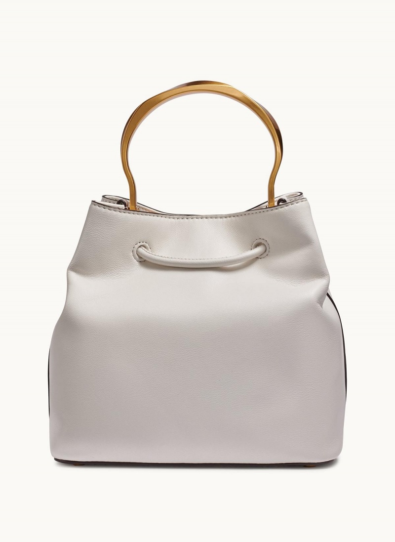 White Donna Karan Lawrence Bucket Satchel | MY_DK87629