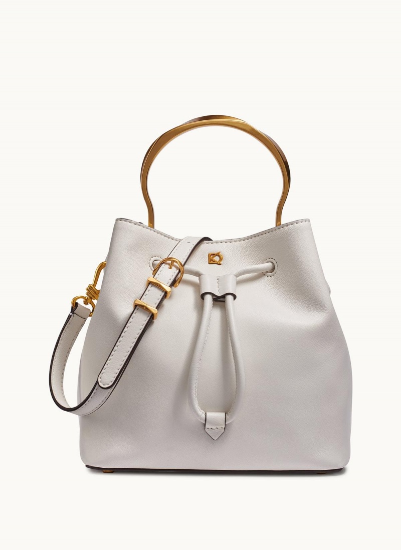 White Donna Karan Lawrence Bucket Satchel | MY_DK87629