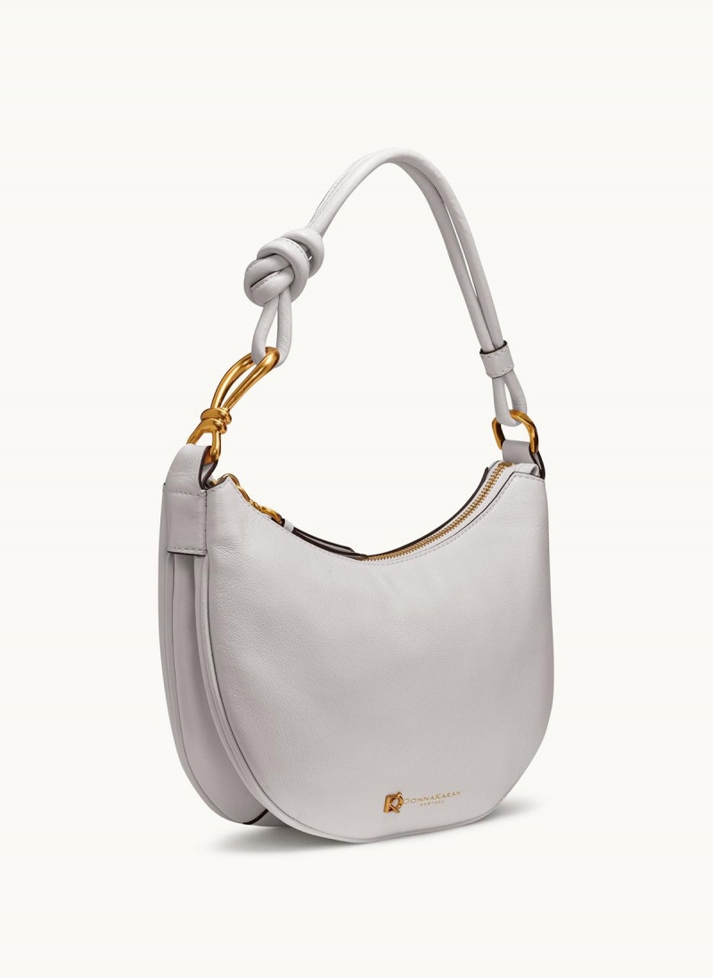 White Donna Karan Roslyn Small Hobo Bag | MY_DK78845